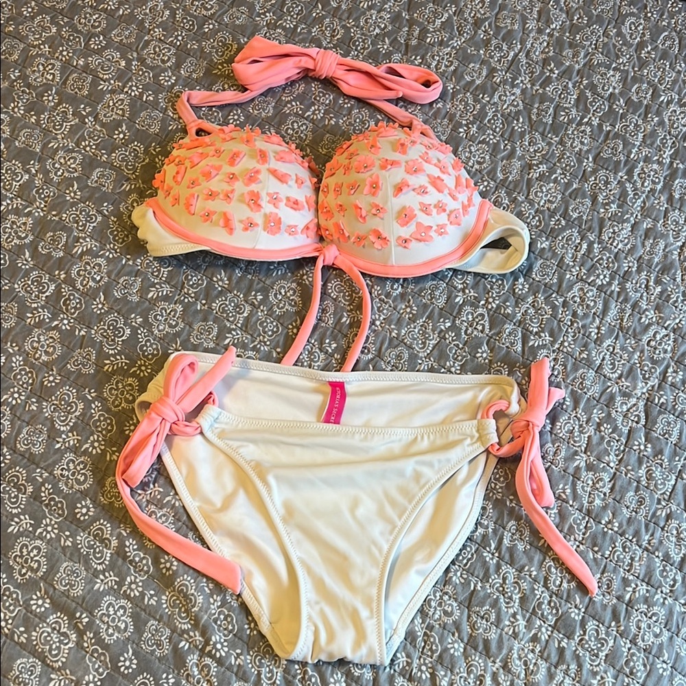 Victoria’s Secret Pink and White Floral Bikini Set
